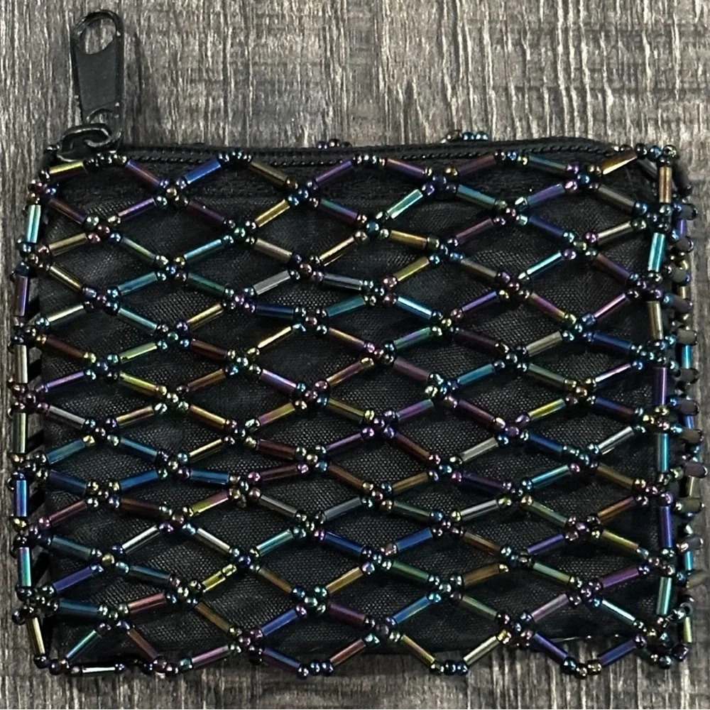 💞 New Black Beaded Coin Purse